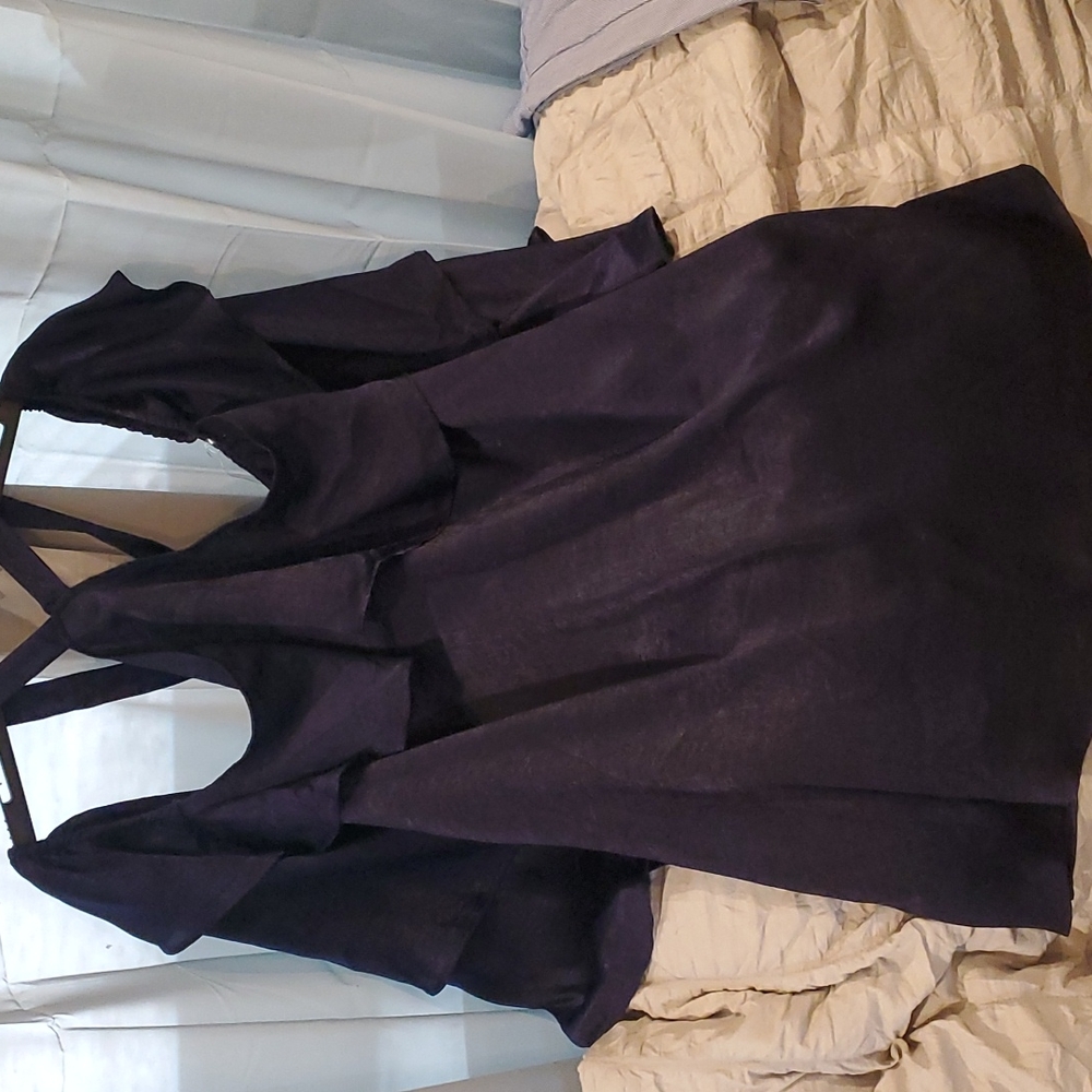 Midnight blue, off-the-shoulder dress
